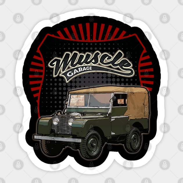 Land Rover Defender 1948 car muscle Sticker by JocelynnBaxter